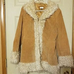 Giacca Gallery Co. faux fur genuine leather coat